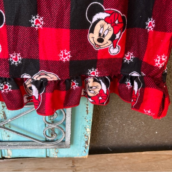 Disney Girls Minnie Mouse Plaid Nightgown pajama Dress Size 8 Ruffles Christmas - Picture 6 of 6